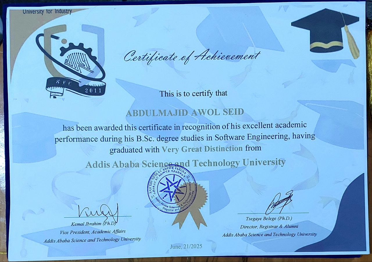 Graduated with Honors certificate
